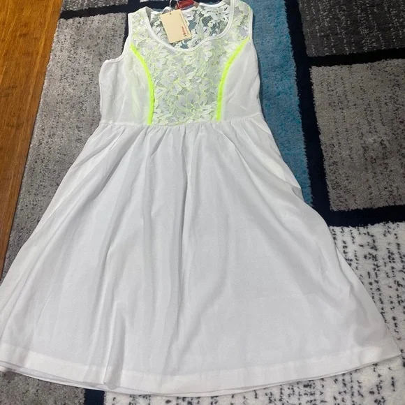green and white skater dress Crochet Green Skater Dress main image 0